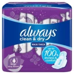 Always Clean & dry Maxi Thick Sanitary Pads With Wing - Large 10pcs