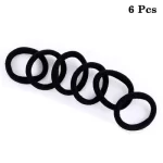 Black Rubber Bands - 6 Pcs