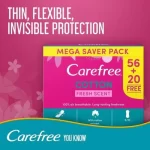 Carefree Cotton Mega Pack of 76 Pantyliners unscented Buy 1 get 1 Free - Image 3