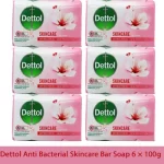 Dettol Anti Bacterial Skincare Bar Soap 6 × 100g