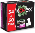 Kotex Natural 100% Cotton Pantyliners - 84 Liners