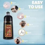 Meidu Hair Dye Shampoo 3 in 1 ( Coffee Brown ) - 500ml - Image 2