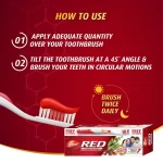 Dabur Red Ayurvedic Toothpaste With Tooth Brush Free - 200g - Image 2