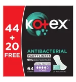 Kotex Antibacterial Pantyliners - 64 Liners