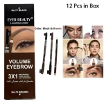 Ever Beauty Eyebrow Pencil 2 In 1 Black & Brown 12Pcs In Box
