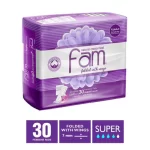 Fam Natural Cotton Feel Maxi Thick Folded With Wings Super Sanitary Pads 30 pcs