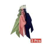 Hair Ties Elastic Satin Ponytail Holder for Women Girls - 3 pcs (541352) - Image 3
