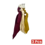 Hair Ties Elastic Satin Ponytail Holder for Women Girls - 3 pcs (541352) - Image 5