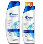 Head & Shoulders Classic Clean Anti-Dandruff Shampoo 400ml+ 200 ml
