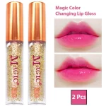 Magic Color Changing Lip Gloss Transparent Moisturize Lipstick - 2 Pcs