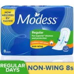 Modess Regular Cottony Soft Cover Non Wings 8 Pads