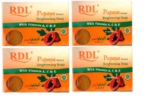 RDL papaya brightening soap with vitamin A, C and E - 4 x 125gm - Image 2