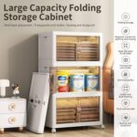 Large capacity 3 layer folding storage cabinet - Image 3