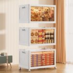 Large capacity 3 layer folding storage cabinet