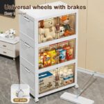 Large capacity 3 layer folding storage cabinet - Image 4