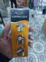 Copper 3pcs mini lock pack with key for luggage - Image 2