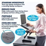 Stand and work adjustable laptop table - Image 2