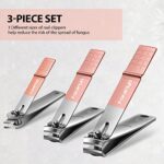 Nail clippers - 3 pack stainless steel toenail clippers fingernail clipper, professional nail cutter