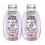 Garnier Ultra Doux Rice Water Smoothing Shampoo - 400ml+400ml