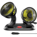 Car Fan 2 Head Automotive Vehicle Fan Auto Car Fan Air Circulation Fan