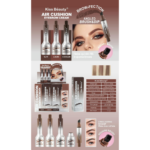 Kiss beauty air cushion eyebrow cream 3pcs color set (Taupe + Auburn + Chocolate) - 1.2ml + 1.2ml + 1.2ml
