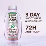 Garnier Ultra Doux Rice Water Smoothing Shampoo - 400ml+400ml - Image 2