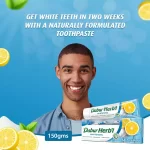 Dabur Herbal Whitening Salt & Lemon Toothpaste With Tooth Brush Free - 150g - Image 3