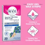 Veet Hair Removal Cold Wax Strips Sensitive Skin - 20 Strips - Image 2