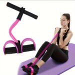 Multifunctional four strand pedal rope leg puller, abdominal crunches, abdominal sit-ups, elastic sit ups rope pull resistance band