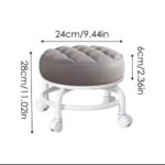 Rotating rolling stool with leather cushion seat - Image 2