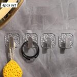 4pcs fancy bathroom hook set