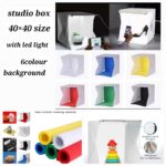 Studio box 40 x 40cm with LED light with 6 colours background