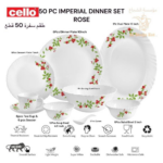 Cello 50 pcs imperial dinner set red rose (Made in India) - Image 3