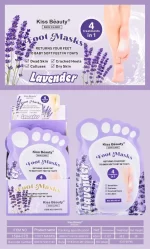 Kiss Beauty Foot Mask Lavender 1 pair - Image 3